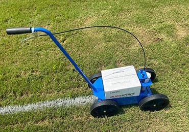 Aerosol can paint line marking painting striping machine athletic soccer_football_field.