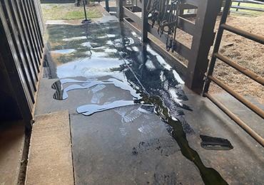 permanently repair worn out damaged rubber floor mats at horse barns stalls farms wash areas to give asphalt concrete lo