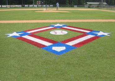 Baseball Athletic field custom stencil painting