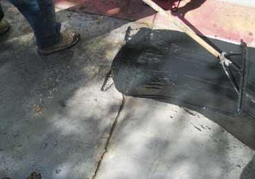 Asphalt driveway crack repair