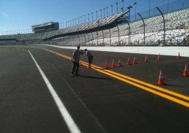 Bright durable water based traffic line marking paint meeting federal specificcation.