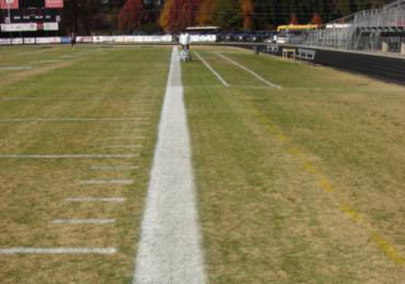 Football Field side Line marking painting.