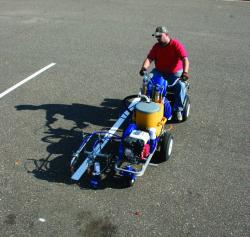 Traffic line marking for large projects done with Graco Line Drive Striping machine.