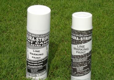 Large Aerosol cans for field line marking.