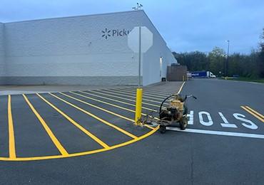White Acrylic Spray Paint Parking Lot Line Marking by Emedco