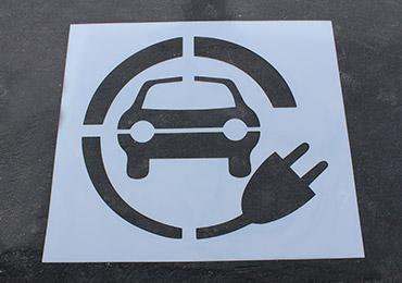 Electric Vehicle Charging Station Stencil