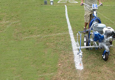 Soccer field line marking paint.