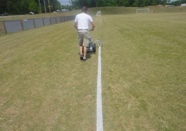 Stripe line paint grass football soccer baseball lacrosse athletic fields.