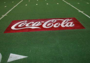 synthetic field turf logo painting.