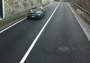 Water based traffic line marking road striping paint.