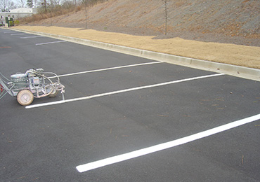 White parking lot line marking paints.