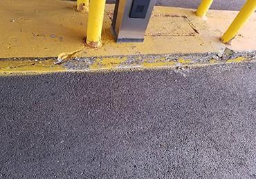 repairing painting damaged curbs using curb huggers ussc yellow paint.