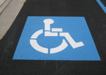 Handicap Blue parking lot traffic paint.