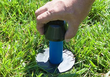 tool to install ground markers for soccer fields.