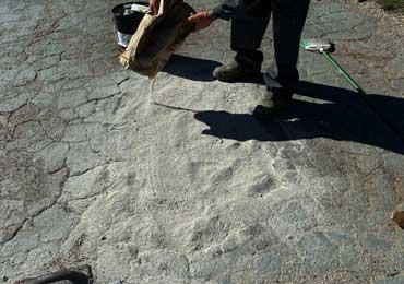 concrete asphalt repair using polymer liquid binder mortar.