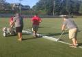 aluminum sled to spray mark stripe straight lines athletic football fields.