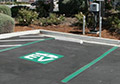 Electric car electric vehicle charging spot parking lot paint coating stencil marking paint.