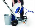 Battery operated electric athletic field line marking paint machine.