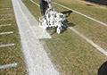 Football Field Marking Paint Side line Painting.