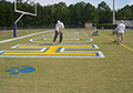 Football Field Line Stripe Paint End zone Painting graco air less spray machine.