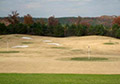 Turf dye painted green paint distance targets Golf driving range.