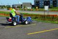 Graco Line Driver attached to Field Lazer striping machine for ride on application.