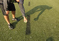 Remover lines synthetic field turf paint.