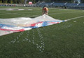 stencil logo painting removable logos turf field.