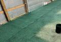 permanent green paint to repair re new rejuvenate freshen faded damaged synthetic field turf on site.