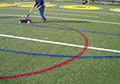 Lacrosse Soccer lines synthetic field turf removable temporary line marking.