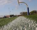 Ride on Graco athletic football soccer field line striping painting airless spray machine.