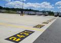 UPS parking lot line marking paint.