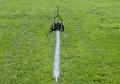 bright white straight lines baseball field markers paint machines.