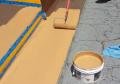 Concrete Coating paint overlay mocha color with anti slip aggregate.