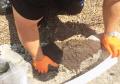 sand polymer mixture for concrete curbs is easy to handle and put form in shape.
