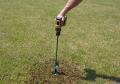 attach cordless dril to dig holes in football fields.