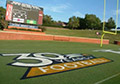 Georgia southern football field grass paint logo painting.
