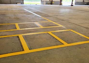 easy paint warehouse floor line marking with durable coating paints.