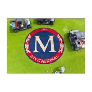 Golf course logos for painting on grass.