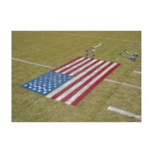 Red white blue aerosol paint us flag stencil.