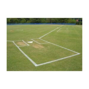 Water based white line marking paint for baseball fields.