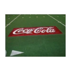 Synthetic field turf logo painting.