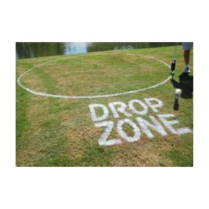 Golf Course Drop Zone Marking aerosol marking paint cans.