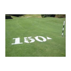 Bright white durable golf course aerosol fairway yardage marking paint cans.