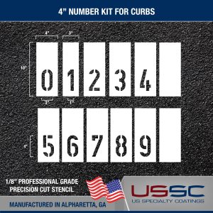 4 inch for curb number stencil kit dimension