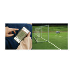 lowest cost robot paints for athletic field marking robots is us directly from manufacturer painting line marking logos on soccer football lacrosse baseball hockey rugby athletic fields on natural grass and synthetic turf.