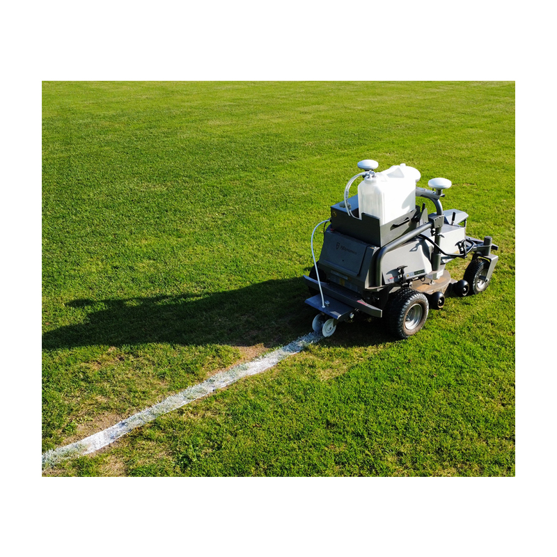 FJD RM 21 autonomous robot in athletic field marking line painting mode.