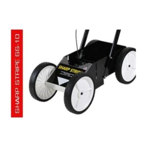 Four wheel machine to paint lines on soccer football baseball athletic field lines.