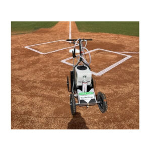 wet striper battery operated machine to spray water mist to compact clay dirt on baseball softball infield to compact the dirt before spraying aerosol paint.
