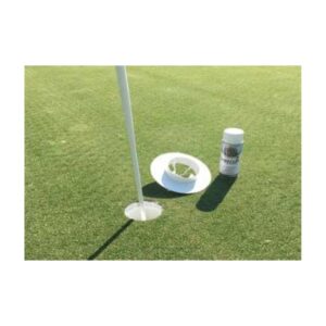 Aerosol Paint To Spray Bright Visible White On Dirt Of Putting Hole.
